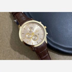 تصویر ساعت چرم عقربه ای مردونه از برند الگانس 