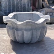 تصویر کاسه حمام ترکی طوسی مدل تینا سنگ طبیعی مرمریت ابعاد 45 ارتفاع 23 | هدیه تولد | جهیزیه عروس | کادویی | ظروف سنگی آقای سنگی | ظروف آنتیک و کلکسیونی 