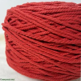 تصویر نخ مکرومه رنگ قرمز گوجه ای 250 گرمی 