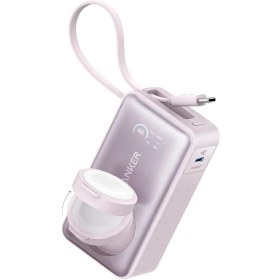 تصویر پاوربانک انکر مدل A1657 ظرفیت ۱۰ هزار میلی آمپر با قابلیت شارژ بی سیم اپل واچ 