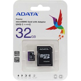 تصویر کارت حافظه UHS-I ای دیتا 32GB از نوع microSDHC کلاس 10 