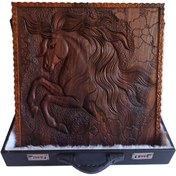 تصویر تخته نرد معرق منبت چوبی طرح اسب کد 101924 