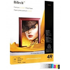 تصویر کاغذ 260 گرم BiTech فتوگلاسه 100 برگی 10x15 BITECH 4x6 inch PERMIUM GLOSSY PHOTO PAPER 260 g/m2 in 100 sheets RC