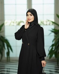 تصویر مانتو مزونی حجاب با پارچه مازراتی 