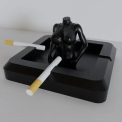 تصویر زیر سیگاری مدرن طرح زن از جنس PLA+ 