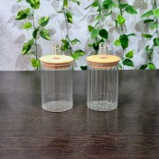 تصویر شکرریز پیرکس درب بامبو راه راه گرد 