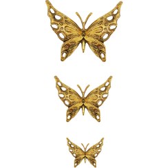 تصویر دکوری برنجی برنزی دیوارکوب پروانه Brass decoration, butterfly wall hanging model