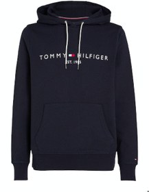 تصویر هودی مردانه با لوگو، آبی - از جنس پنبه برند Tommy Hilfiger Men's Logo Hoodie, Blue - Cotton