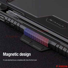 تصویر کیف کلاسوری نیلکین مدل Camshield Bumper Flip Folding مناسب برای تبلت سامسونگ Galaxy Tab S9 Fe Plus 