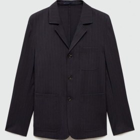 تصویر کت مانگو من اورجینال MANGO Man 77005977 Slim fit technical fabric trousers 