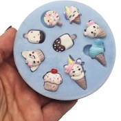 تصویر قالب سیلیکونی کاپ کیک و بستنی 