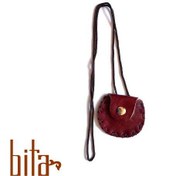 تصویر گردنی یا کیف دعا چرم گاوی زرشکی 