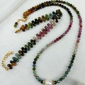 تصویر نیم یت تورمالین هندوانه ای تراش جواهری 