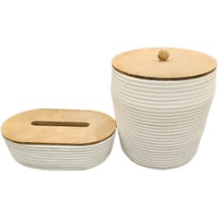 تصویر ست سطل و جای دستمال لالیپاپ مدل WD 