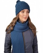 تصویر ست شال و کلاه زمستانی دو لایه سیلکا مدل هیوا 