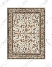 تصویر قالی سلیمان کلکسیون ساینا طرح زر افشان کرم Solomon carpet Sayna Collection