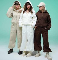 تصویر ست هودی و شلوار وارداتی - صورتی 