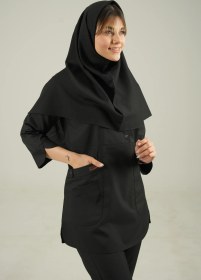 تصویر مقنعه نخی مشکی 