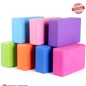 تصویر آجر یوگا فومی تک رنگ وارداتی : آبی yoga block blue