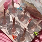 تصویر سرویس چایخوری مسافرتی ۶ نفره لیمون - صورتی کرپ 