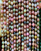 تصویر ریسه سنگ رودونیت مدل تراش زنبوری 