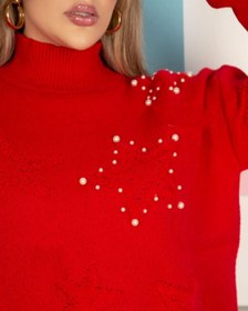 تصویر بافت گرم بالا یقه بسته 