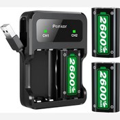 تصویر باتری Xboxشارژ سریع 2X قابل شارژ اورجینال امازون المان 