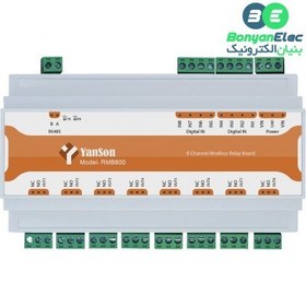 تصویر رله برد 8 کانال صنعتی مدباس 16 آمپر تاچ دار 