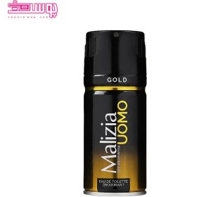 تصویر اسپری بدن مردانه مالیزیا مدل Uomo gold حجم 150ml 