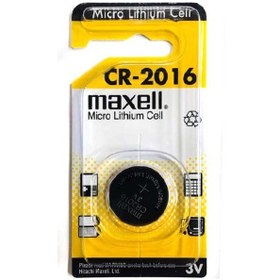 تصویر باتری سکه ای مکسل CR2016 "MAXELL CR2016, 3V Battery" باتری 3V لیتیومی مکسل مدل CR2016 ساخت ژاپن، مناسب مصارف عمومی