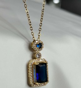تصویر گردنبند نگین آبی 