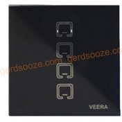 تصویر کلید لمسی چهار پل ویرا مشکی Veera Touch Switch