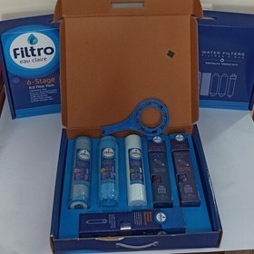 تصویر پک فیلتر دستگاه تصفیه آب 6مرحله ای آنتی باکتریال فیلترو Filtro 