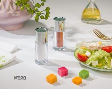 تصویر نمکپاش استوانه لیمون (درب طلایی - درب کروم) کد 151665 