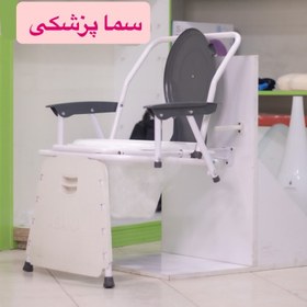تصویر توالت فرنگی آسانا مدل تاشو دسته دار دیواری 