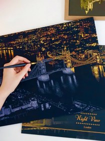 تصویر پک ۲ عددی اسکرچ برد نقاشی خراشیدنی سایز بزرگ طرح شهرهای جهان 