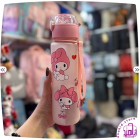 تصویر بطری آب مات کرومی و ملودی Water bottle kuromi design