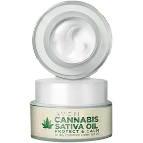 تصویر کرم روز جوانساز روغن شاهدانه و استویا Avon Avon Cannabis Sativa Oil