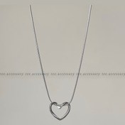تصویر گردنبند قلب رنگ نقره ای 