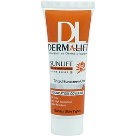 تصویر کرم ضد آفتاب رنگی شماره مناسب پوست چرب spf50 حجم 40میل رنگ 0 Dermalift Sunlift Spf50 Tinted Sunscreen Cream For Greasy Skin Types 40ml