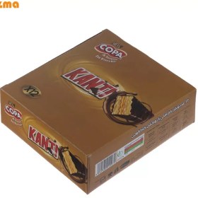 تصویر ویفر کاکائویی کانتی کوپا با طعم کارامل – بسته ۱۲ عددی copa wafer kanti caramel chocolate-12pcs