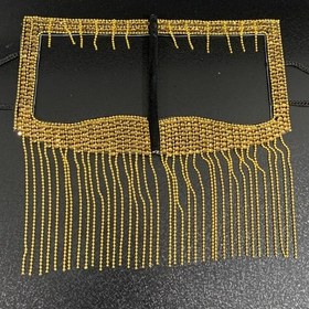 تصویر نقاب برقع طلایی سنگکاری اویزدار کاردست 