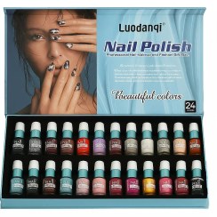 تصویر لاک ناخن کتابی 24 رنگ لودانکی LUODANQI 