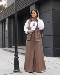 تصویر ست مجلسی ترمه سایز ۳۸ تا ۴۲ رنگ مشکی و موکا 