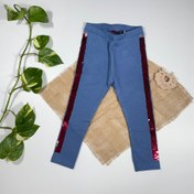 تصویر شلوار نوزادی دخترانه راسته برند لوپیلو طرح بغل کار شده ابی نفتی رنگ 