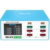 تصویر مولتی شارژر 8 پورت فست شارژ ریلایف RELIFE RL-309A 