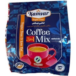 تصویر کافی میکس رژیمی کامور بدون قند بسته ۲۴ عددی 