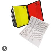 تصویر کارت داوری به همراه مداد و دفترچه Referee card with pencil and notebook