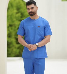 تصویر اسکراب پزشکی یقه گرد آستین کوتاه 
