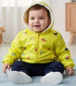 تصویر کاپشن نوزادی شیک اسپرت سایز ۱ و ۲ آستر خز 